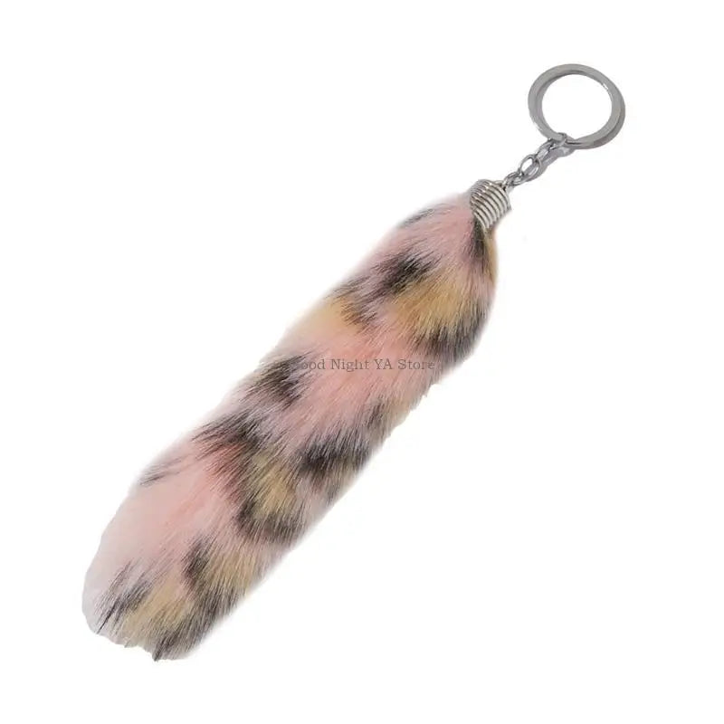 Plush Tail Charm Keychain Animal Tail Pendant Keychain Holder