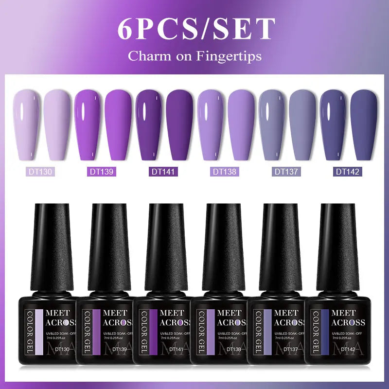 6pcs Gel Nail Polish Set HEMA Free 7ml Semi Permanent Soak Off UV Gel Varnish Nail Art Decoration Christmas Nails Nail Supplies