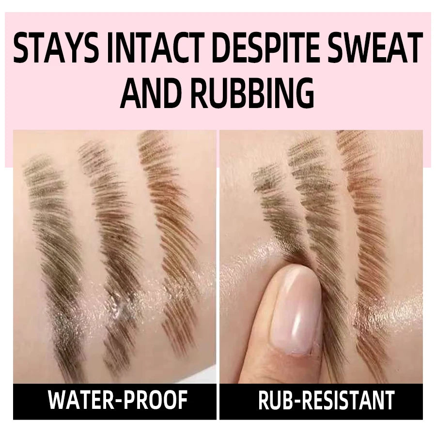 3D Dye Eyebrow Pencil Hairling Anti-smudge Waterproof 3 Colors Black Brown Brush Natural Wild Eyebrow Enhancers Cream Makeup