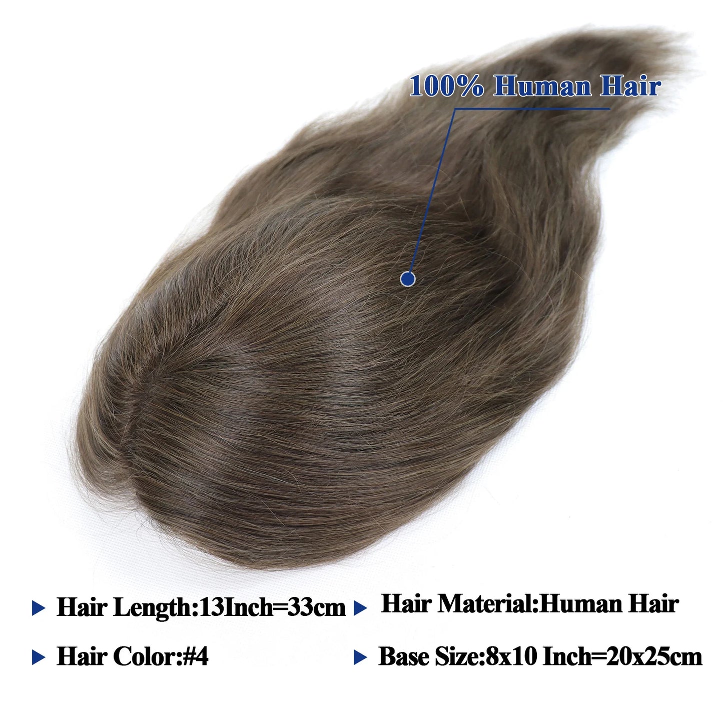 BIO /Full Skin PU Human Hair Men Toupee Blonde Colored 13" Long Straight Human Hair Wigs For Men Replacement Systems Hair Piece