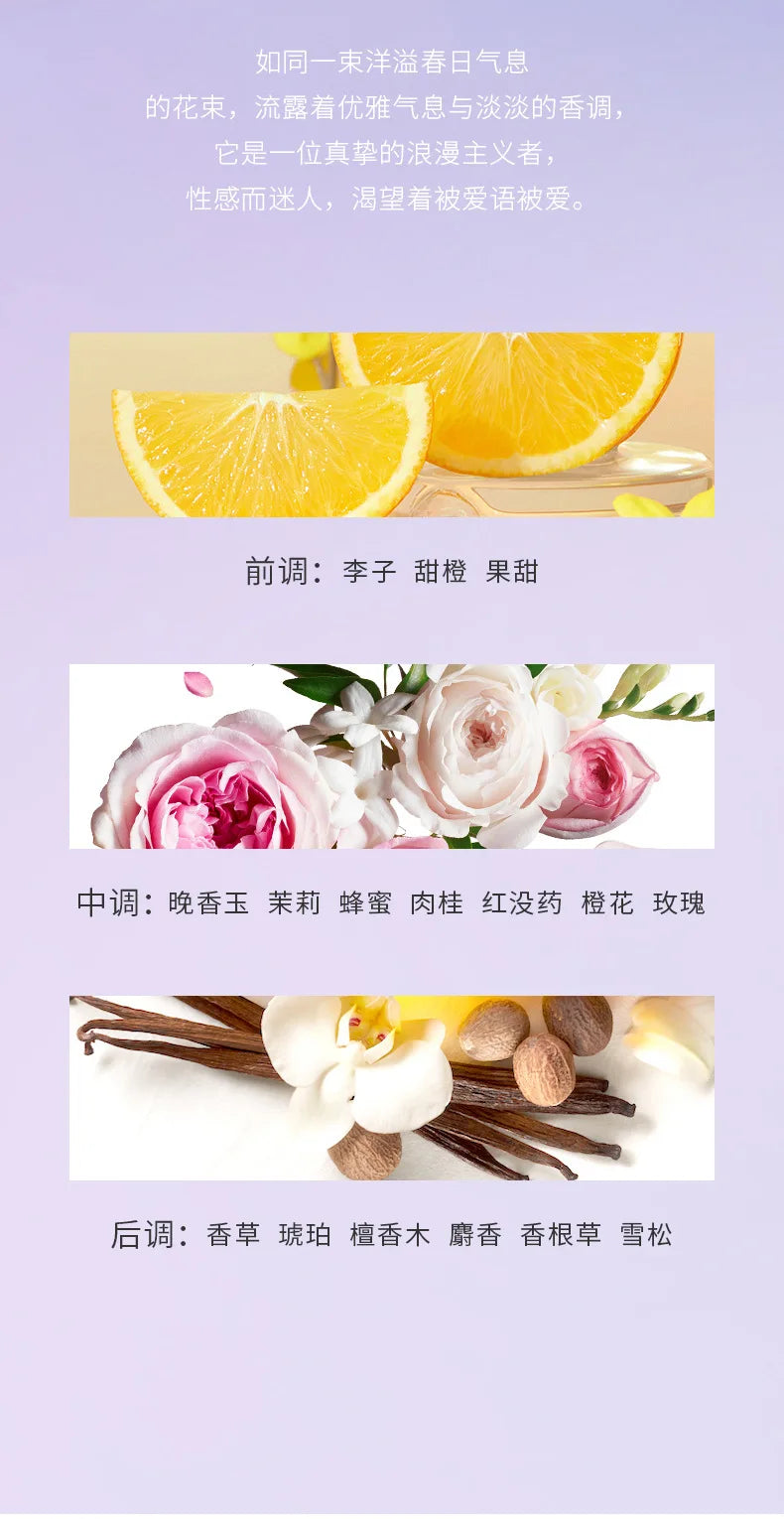 Floral fresh, natural, light-fragranced, long-lasting, spray women's fragrance