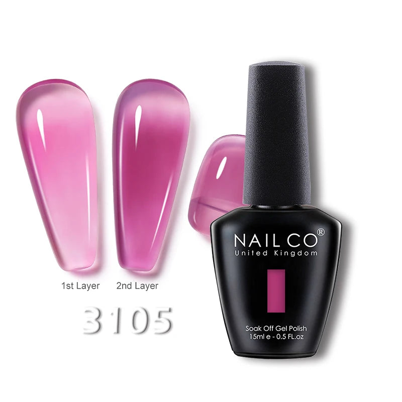 NAILCO 15ml Translucent Gel Nail Polish Semi-permanent Enamels Varnish For UV Nails Art Hybrid LED Nail Gel Transparent Manicure