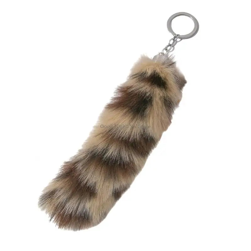 Plush Tail Charm Keychain Animal Tail Pendant Keychain Holder