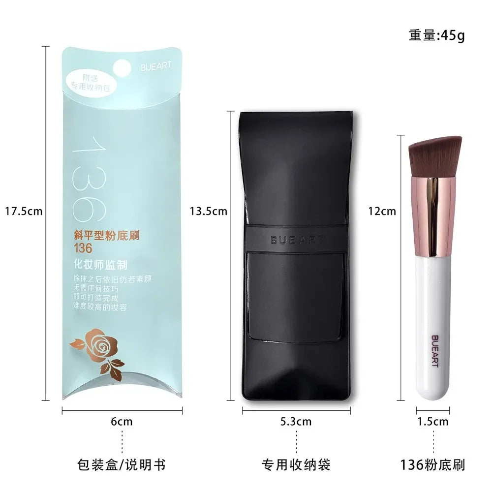 Flat Head Liquid Foundation Brush Angled Foundation Brush Tool Face Contour Foundation Concealer Makeup Brush