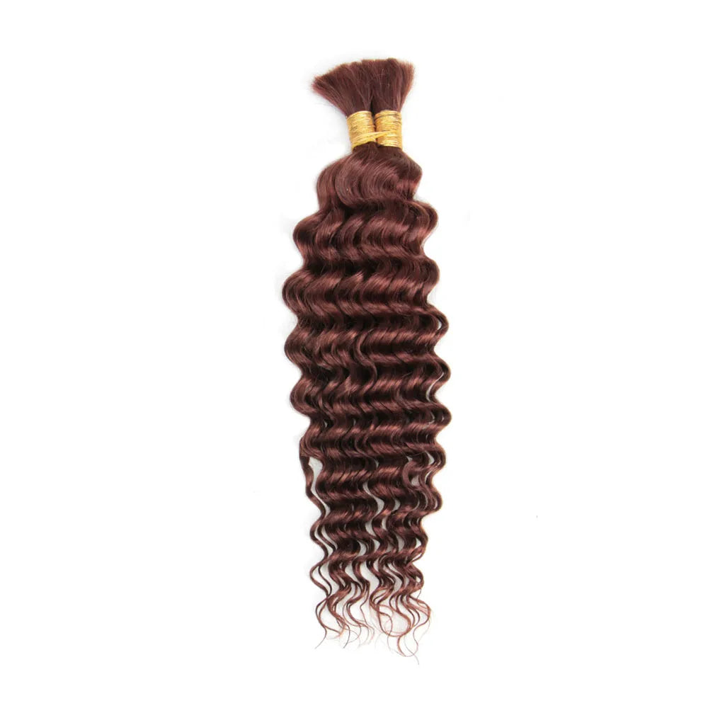 Blonde Human Braiding Hair for Boho Braids Highlights No Weft Virgin Brazilian Curly Deep Wave Bulk Hair Extensions for Braiding