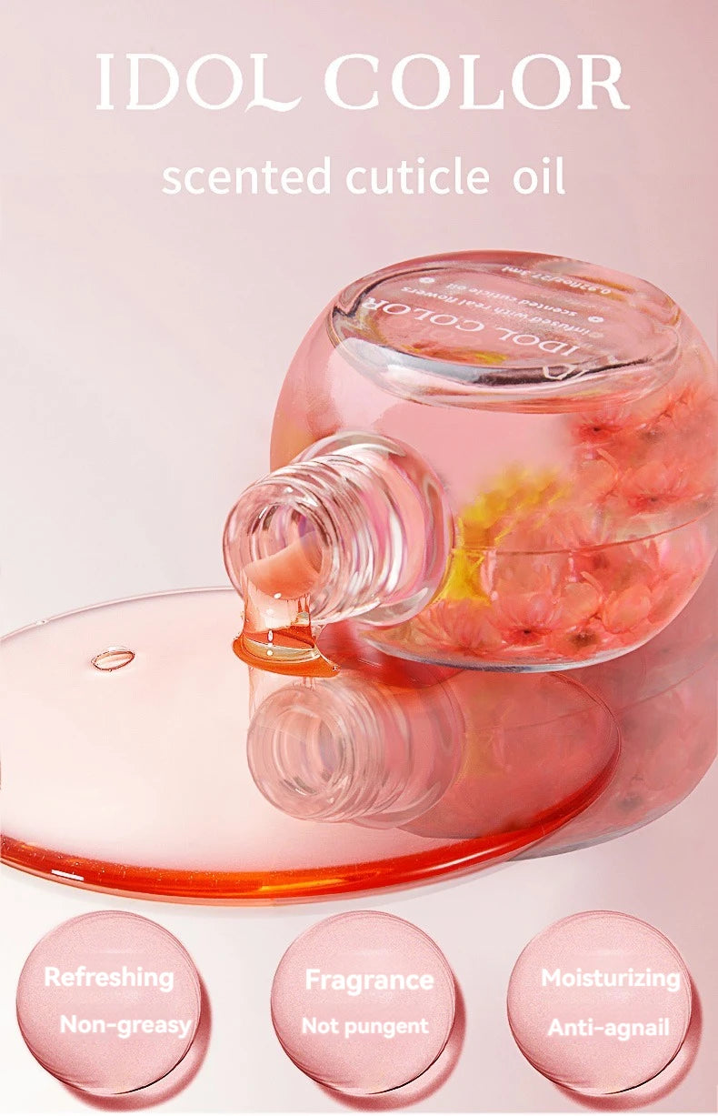 Nail Dry Flower & Cuticle Nutrition Oil, Nail Strengthening Polish, Vitamin Supplement for Preventing Cuticle and Hangnails