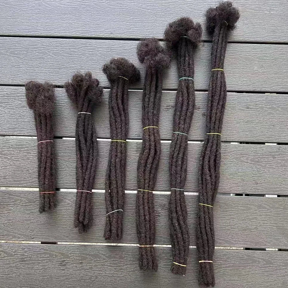 6-20 Inches Human Hair Dreadlocks Extensions Brazilian Real Human Hair Full Handmade Dreadlocks Braids Crochet for Men and Women