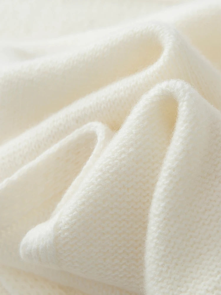 100% Wool Winter Scarf - Knitted Shawl Wrap