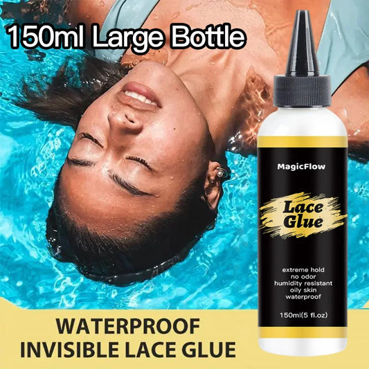 Lace Wig Glue Adhesive Waterproof Strong Hold Invisible Glue Wig Install Tools Kit Lasts 4 -6 Weeks 150ml