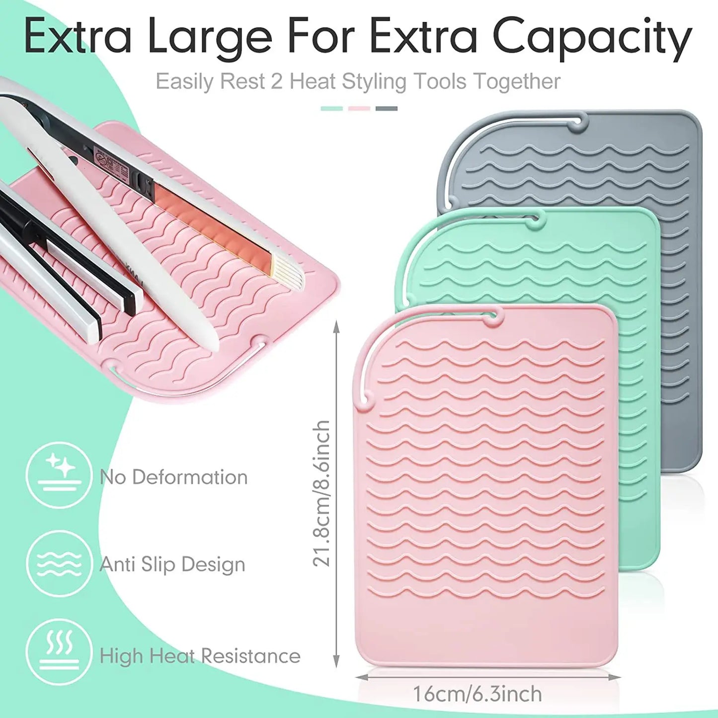 Silicone Heat Resistant Mat For Hair Insulation Mat Portable Hot Tools Pad Straightener Curling Stick Curler Flat Irons