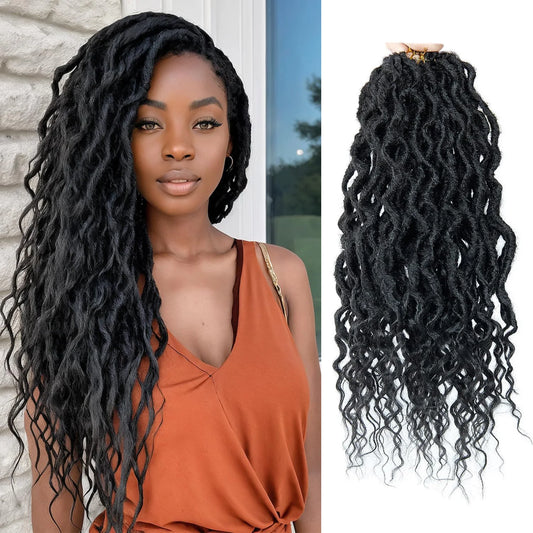 Boho Goddess Locs Crochet Hair 4 Packs - Pre-Looped with Curly Ends