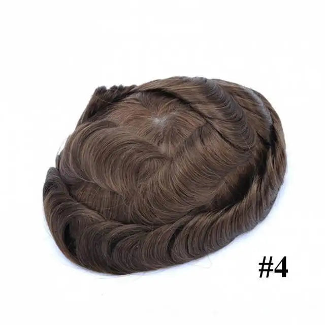 Hot Sale Toupee Wigs Human Hair For Men 0.12-0.14mm Skin Hair Prosthesis Man 6" Men's Capillary Prosthesis Soft Mens Hair System