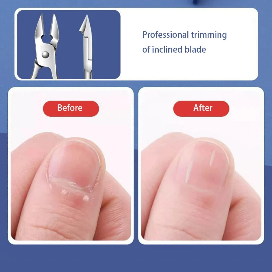 Professional Manicure Set 7-18 PCS Stainless Steel Nail Clipper Set Thick And Hard Nail Trimmer For Woman And Man Portable Set