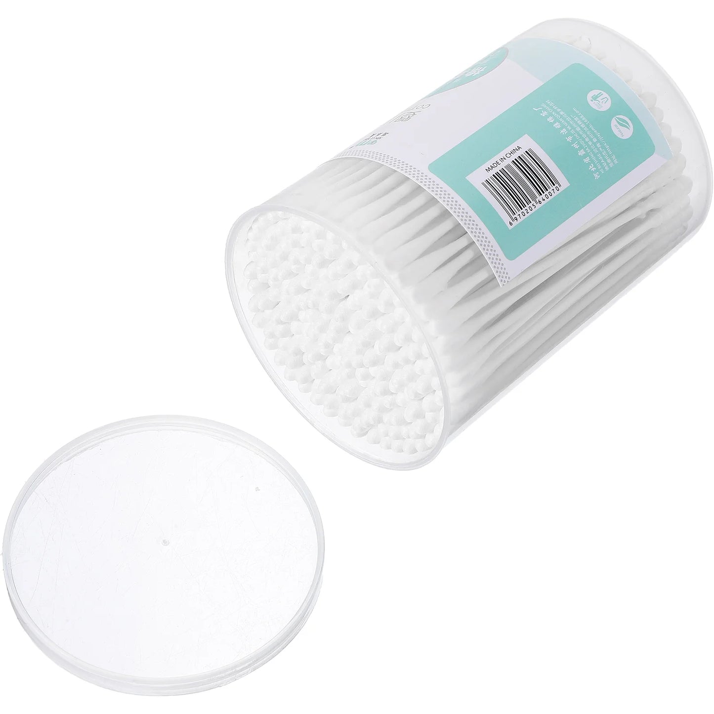 200Pcs White Cotton Swabs Baby Care Buds Double Head Design Spiral Ellipse Tips Safe Ear Cleaner For Belly Button Cleaning Wound