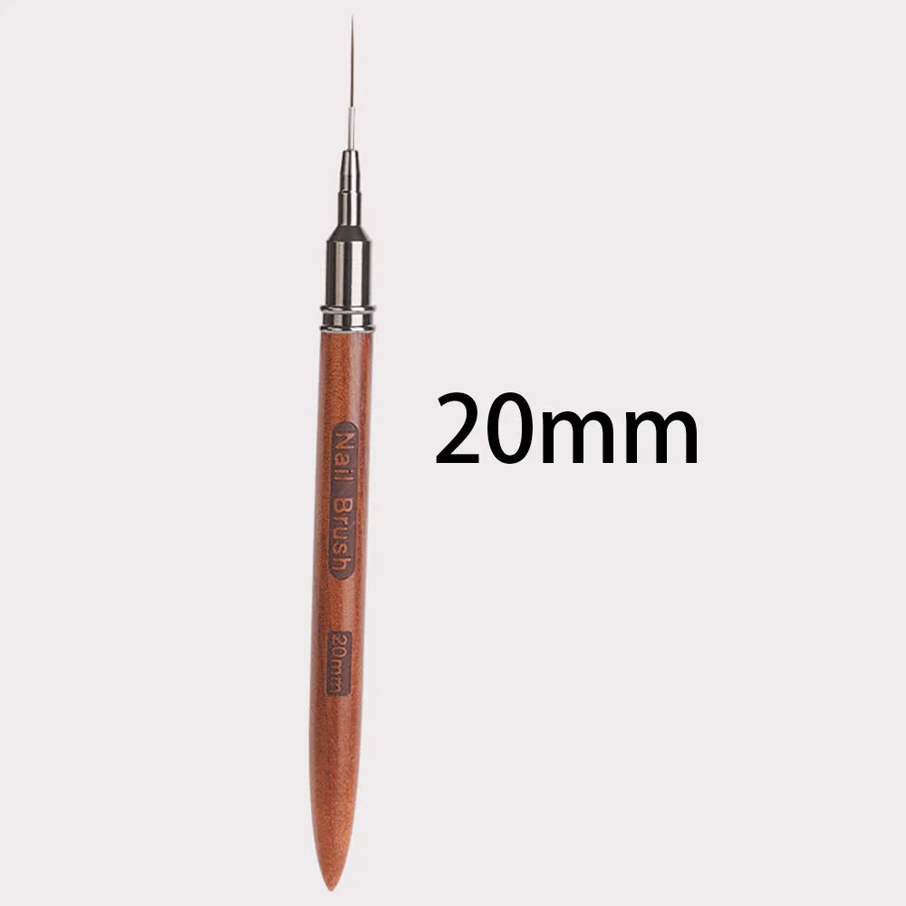 Nail Art Brushes Wood Nail Art Liner Brushes 4/8/12/20/25mm Painting Art Design Brush Super Thin Details Nail Pen Drawing Lines