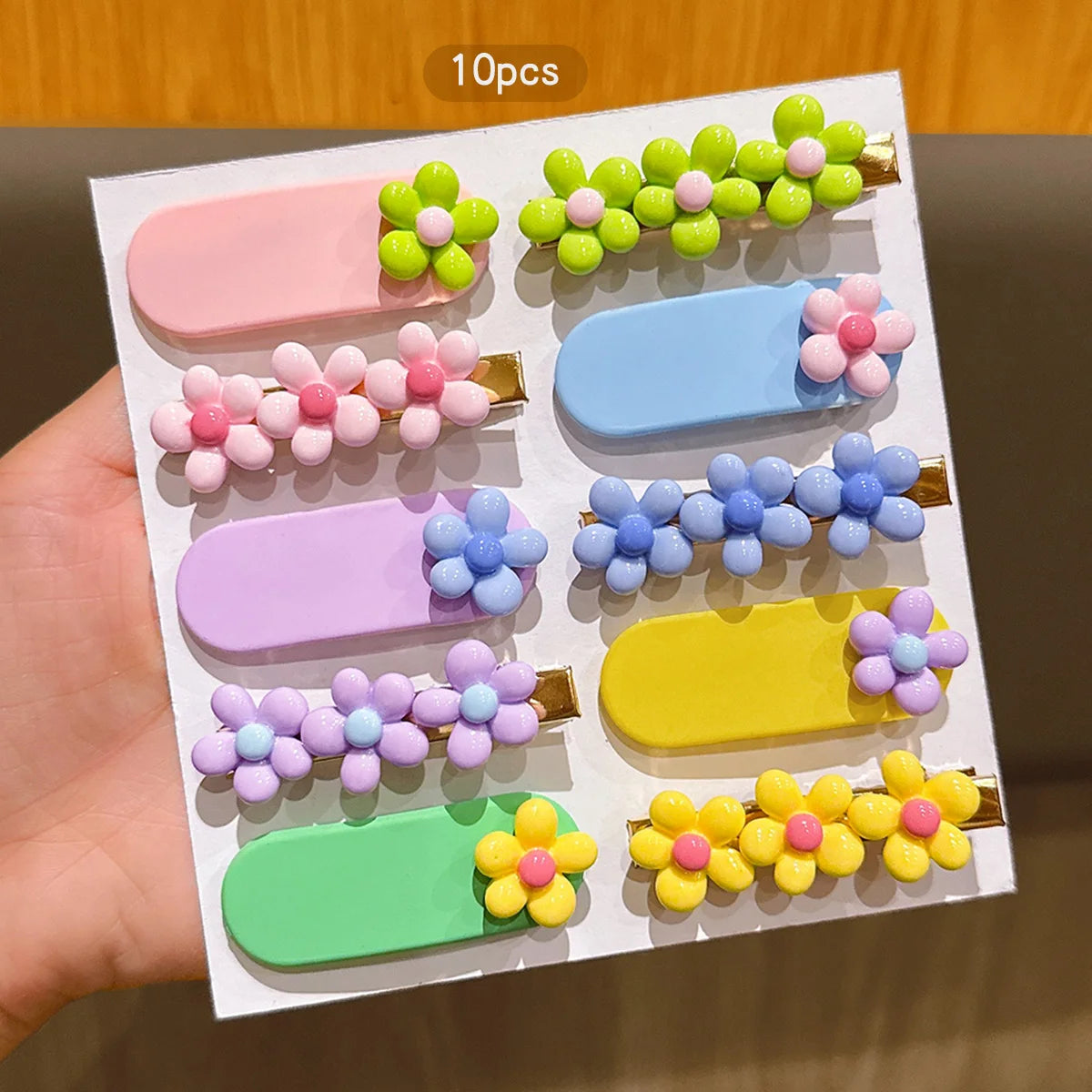 10pcs Flower Hair Clips - Cute Korean BB Clips for Daily Use