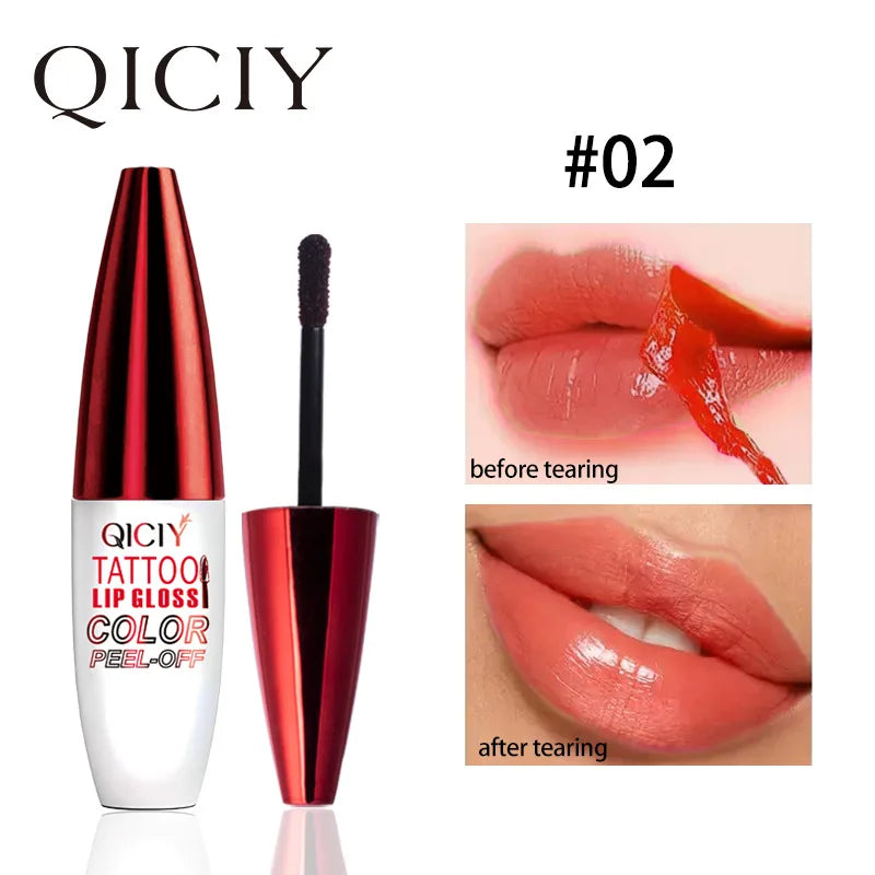 Tear Lip Gloss 4 colors easy to apply lipstick, moisturizing and long-lasting anti-sweat non-sticky cup tearing lipstick