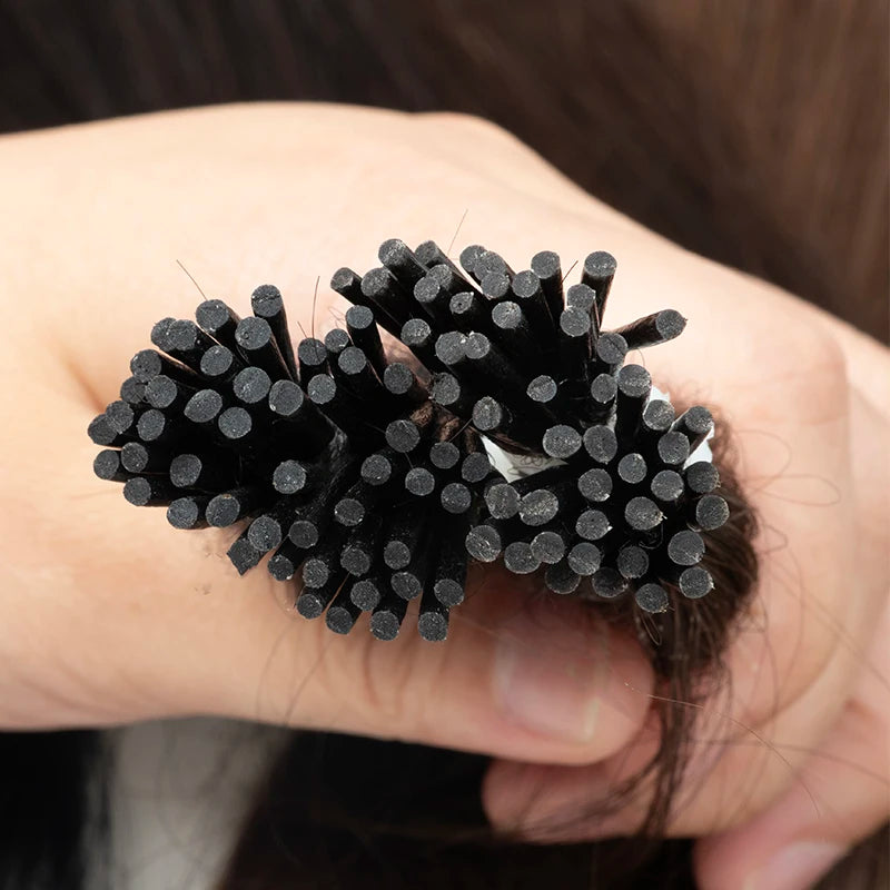 I Tip Keratin Hair Extensions Real Human Hair Pre Bonded Micro Beads Hair Capsules Micro link Capsules Hair 14-22" 30g/1pack