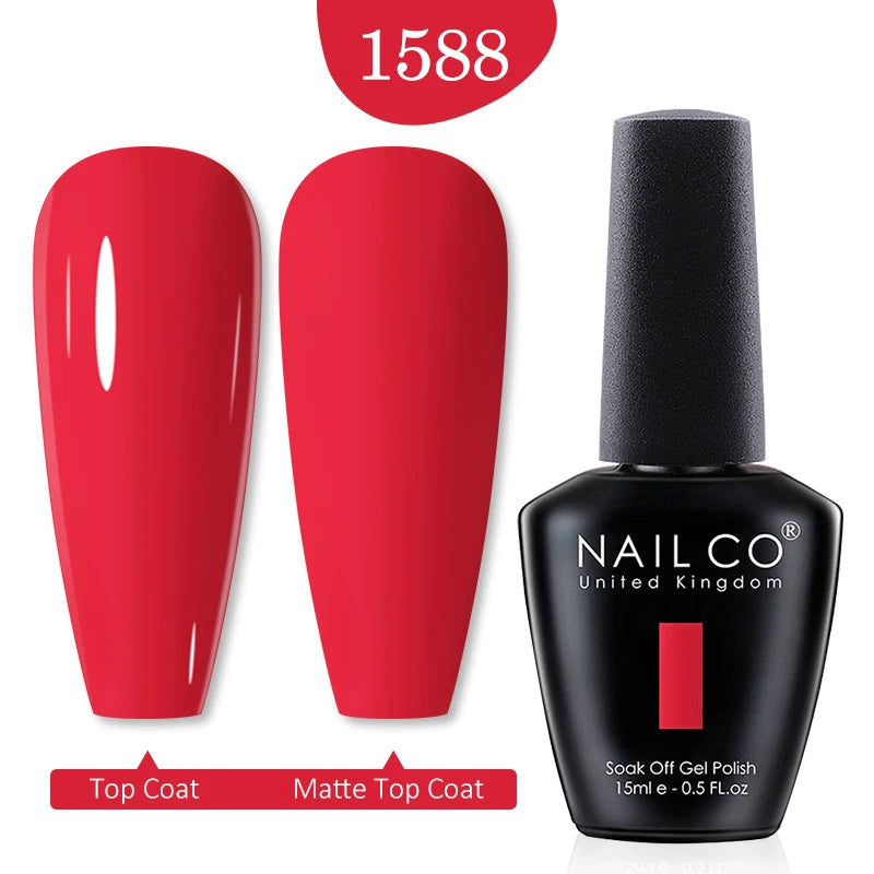 NAILCO Red Colors Series 15ML Nail Gel Polish Nail Supplies Semi Permanent For Nail  Art Manicure Soak Off LED UV Hybrid Varnish