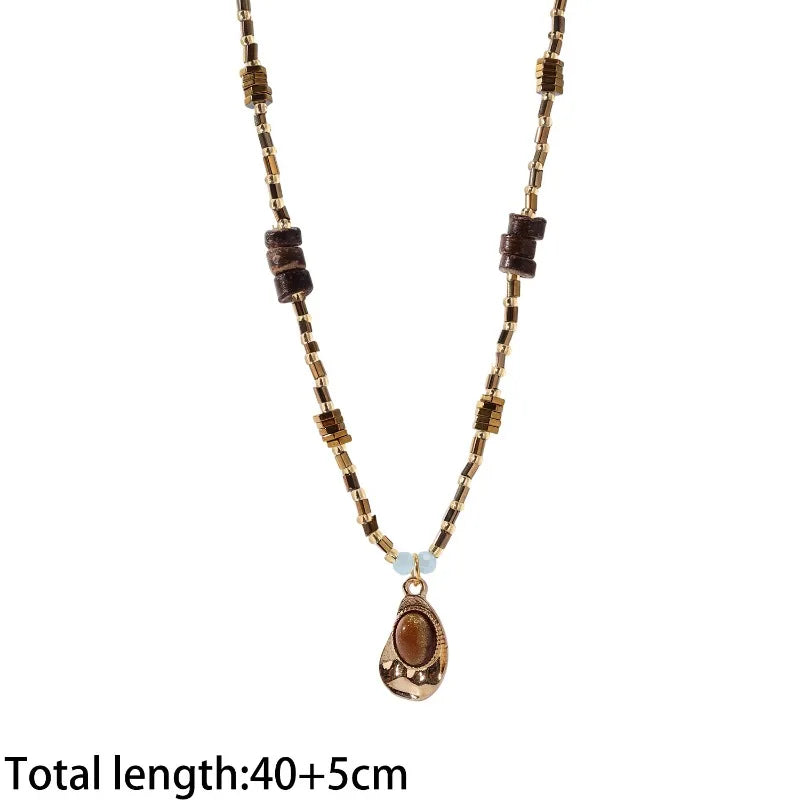 Bohemian Sun Star Zircon Necklace for Women Vintage Leather Necklace Double Layered Pendant Chain Choker Fashion Gem Jewelry