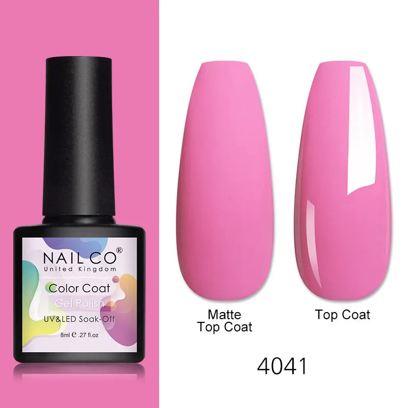 NAILCO 8ml Pink Red Colors Gel Nail Polish Nail Art Varnishes Gel Lacquer Coat LED Nails Manicure Design UV Gel Varnish Soak Off