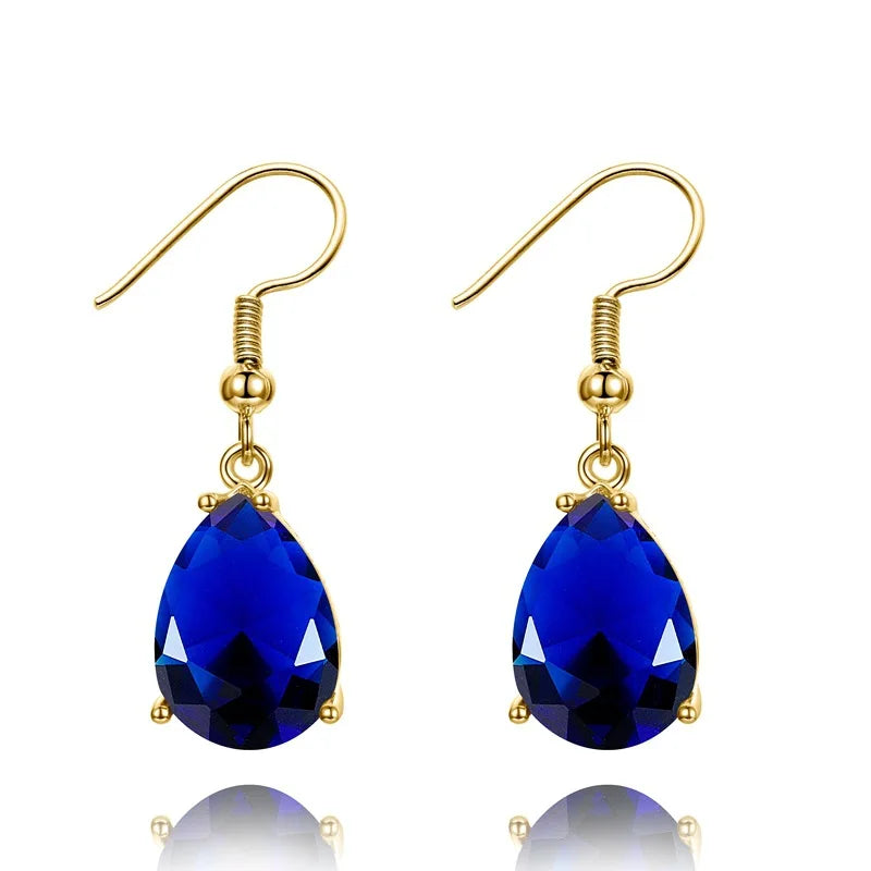 Women Girls Best Silver Colorful Jewelry Gift Genuine 925 Sterling Silver Drop Earrings Fashion Dangle Rhinestones Earrings