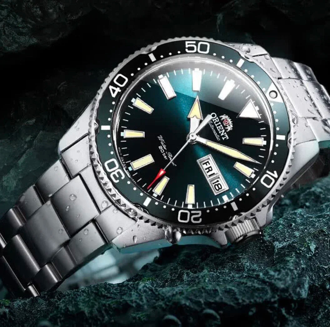 Orient Double Lion Fully Automatic Mechanical Watch Men's Green Water Ghost Watch Men's Diving Watch Original Imported 1:1