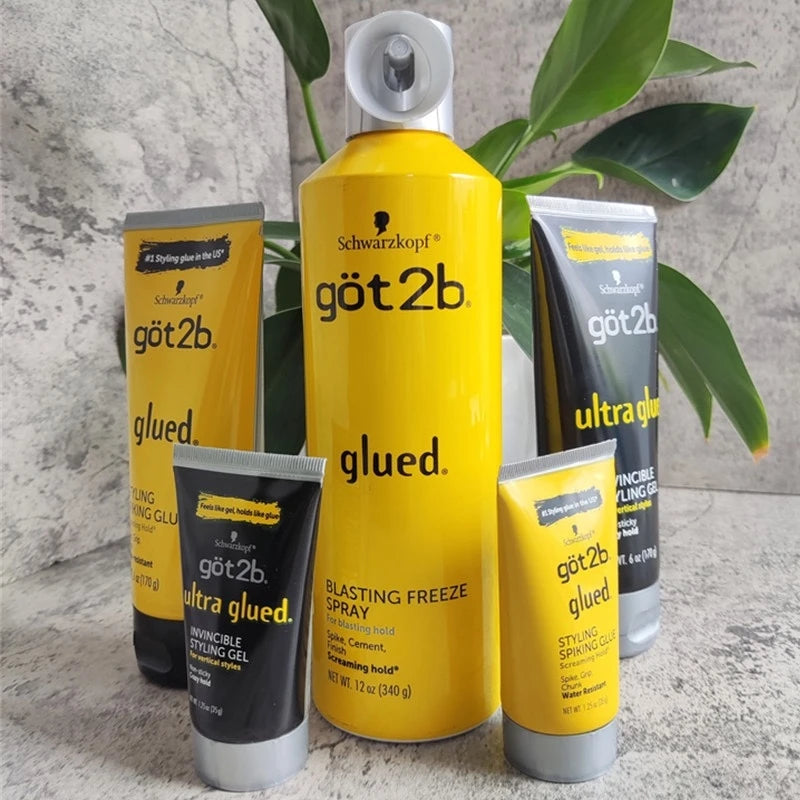 Got 2b Spray with brush Hair Styling Gel Got 2b Spray Glued 6oz Freeze Spray Ultra Glued Invincible Styling Hair Gel 1.25oz