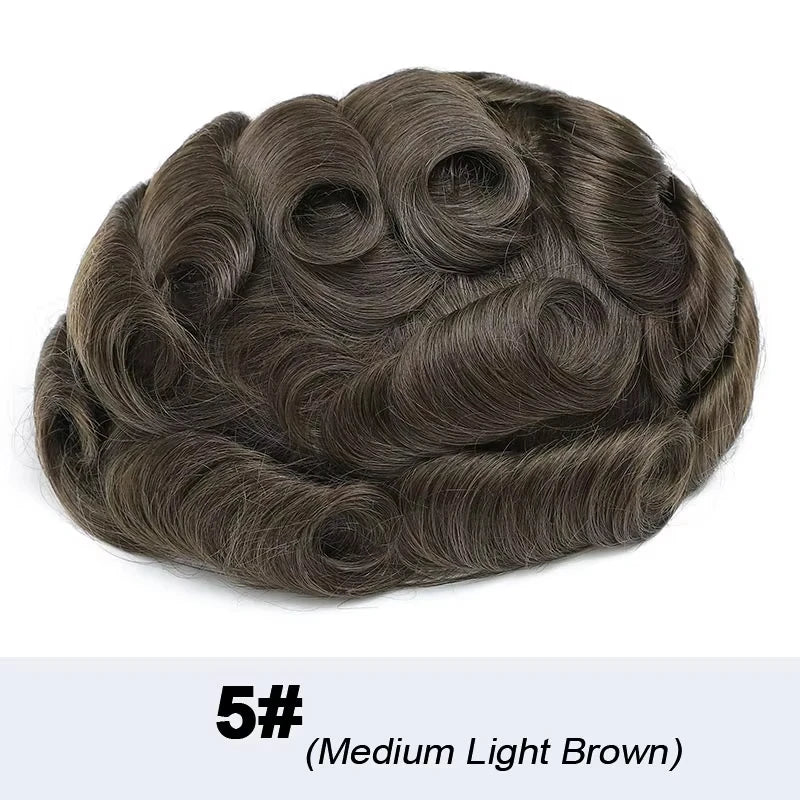 Toupee for Men Mono & NPU Human Hair Pieces Hair units Male Hair Replacement System Hair Prosthesis