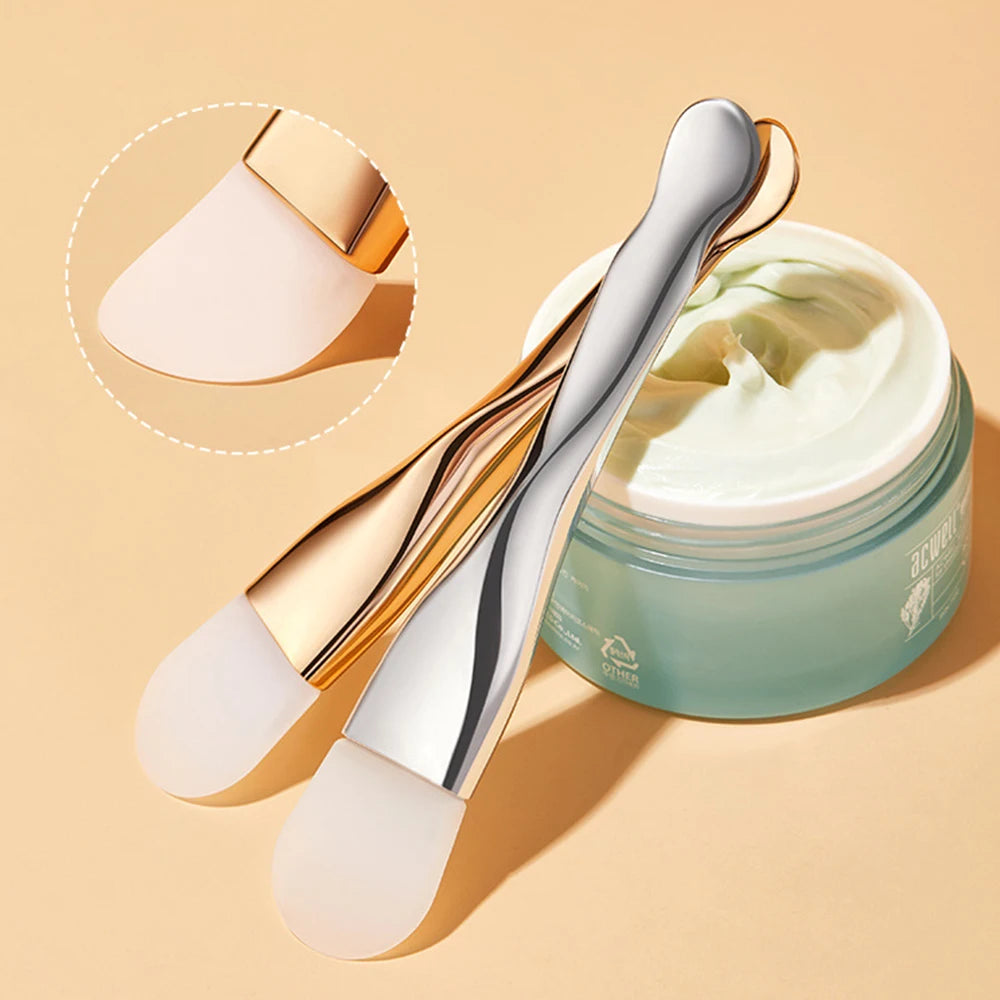 Whoesale Double Head Silicone Face Mask Facial Daub Type Mud Film Scraper Special Cleaning Brush Brush Beauty Tool