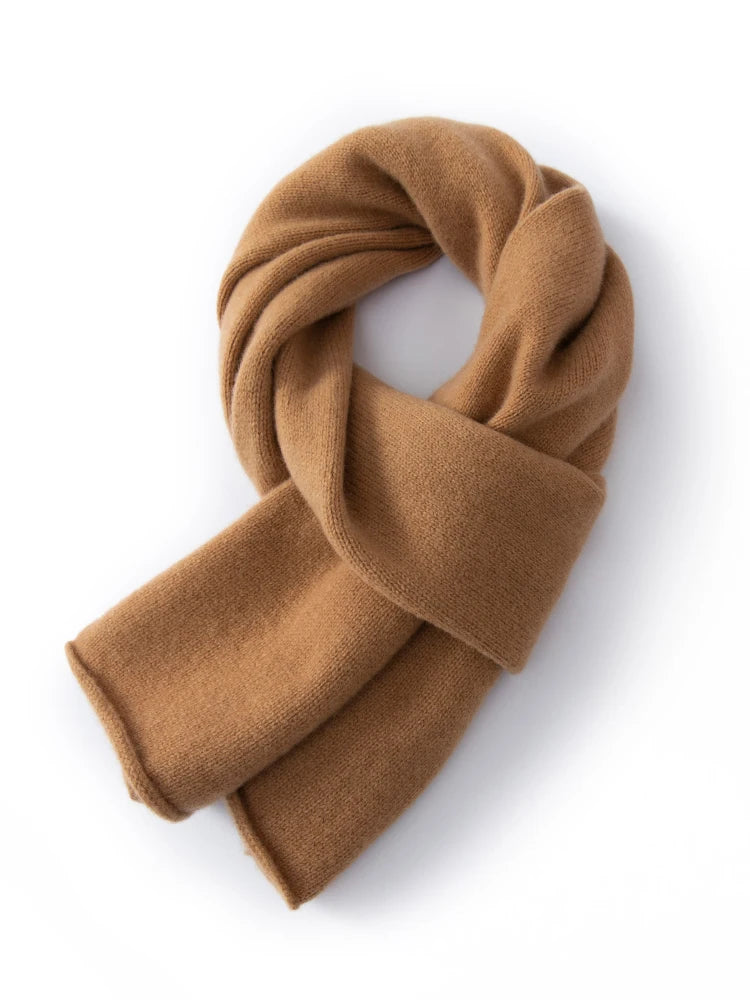 100% Wool Winter Scarf - Knitted Shawl Wrap