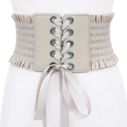 1 Pcs Elastic Belts For Woman Stretch Wide Belt Tassels Elastic Buckle Wide Dress Corset Waistband Women's High Waist Belt