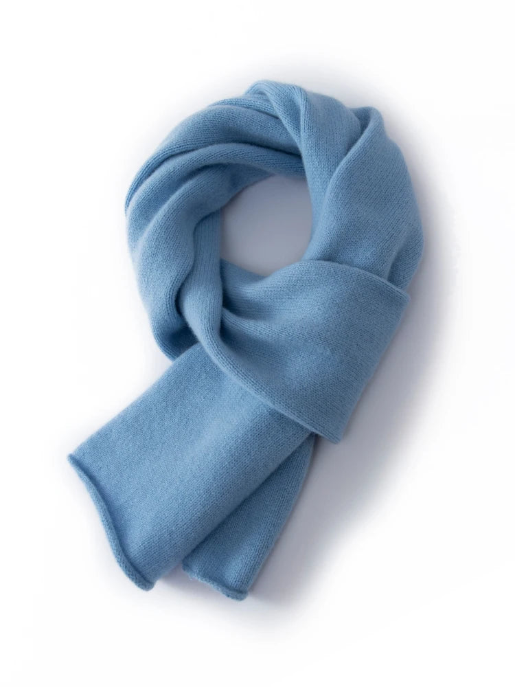 100% Wool Winter Scarf - Knitted Shawl Wrap