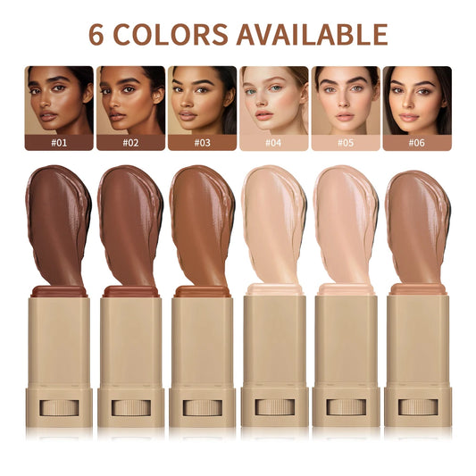 Foundation Stick  Serum Boosted Skin Tint Balm Silky Texture Moisturizing Coverage Plumper Natural Even Skin Tone Travel Makeup