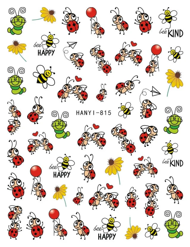 3d Pink Hearts Balloon Valentine Day Love Letters Nail Art Stickers Adhesive Sliders Nail Decals Decoration Manicure Accessories