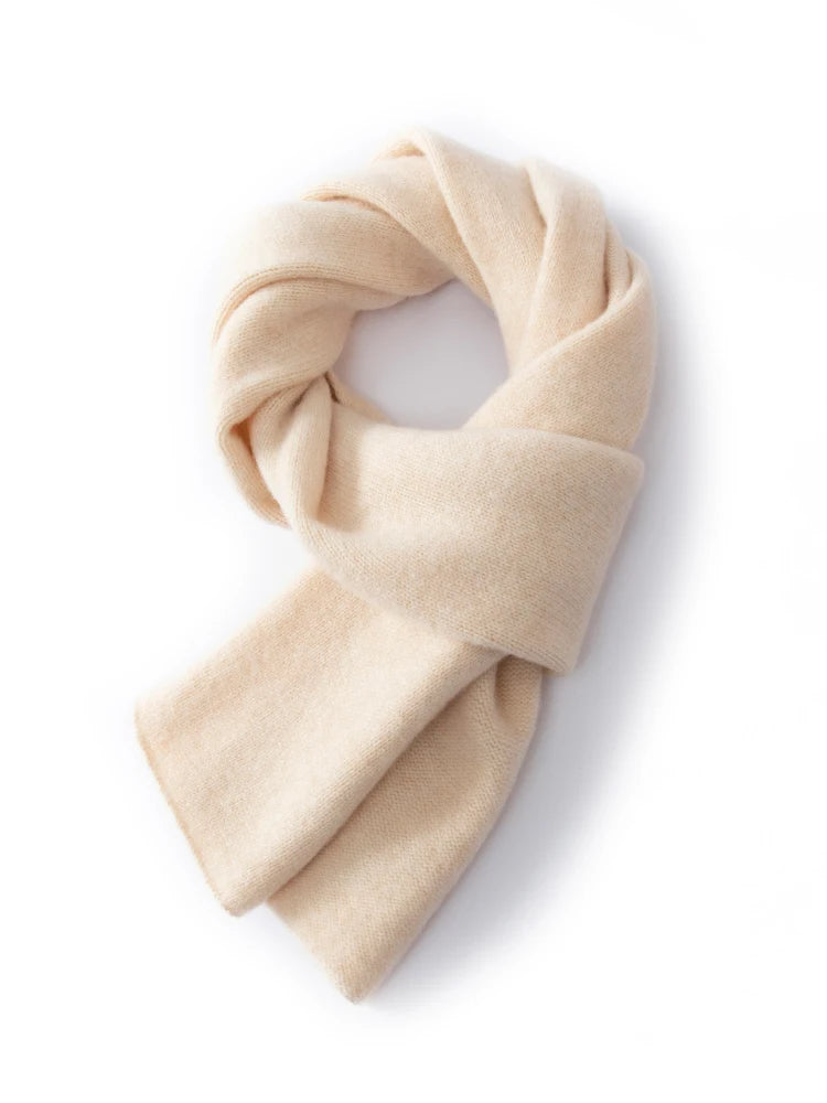 100% Wool Winter Scarf - Knitted Shawl Wrap