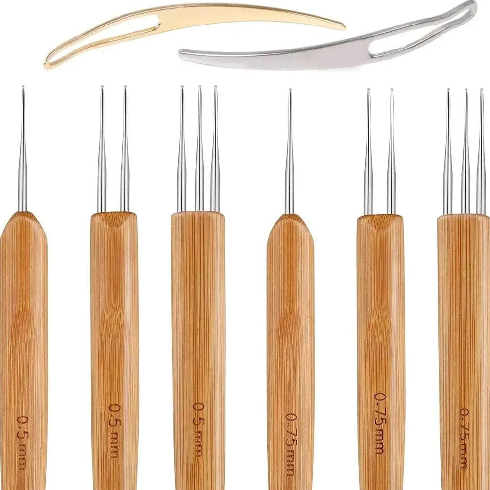 8 Pcs Dreadlock Crochet Hook Tool, Braid Hair Dreadlocks Needle Weaving Crochet Wig Tool