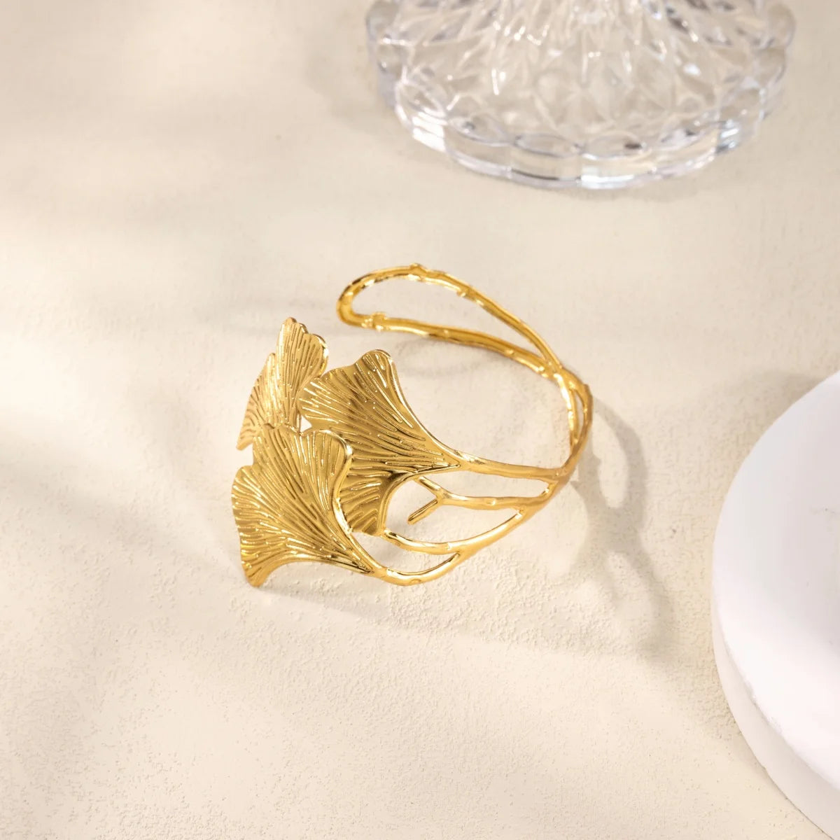 Classic Texture Geometric Open Bangle Bracelet For Women Stainless Steel Gold Color Exquisite Cuff Bracelet 2025 Hand Jewelry