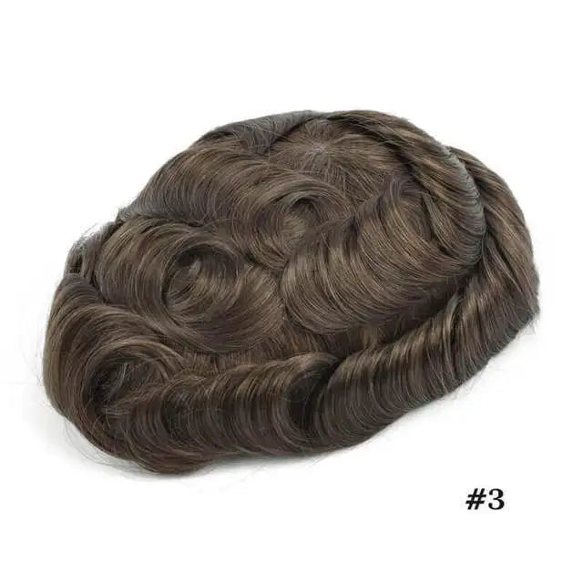 Hot Sale Toupee Wigs Human Hair For Men 0.12-0.14mm Skin Hair Prosthesis Man 6" Men's Capillary Prosthesis Soft Mens Hair System