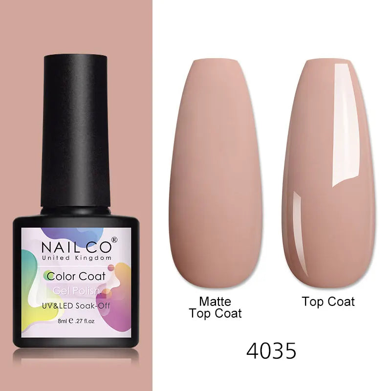 NAILCO 8ml Pink Red Colors Gel Nail Polish Nail Art Varnishes Gel Lacquer Coat LED Nails Manicure Design UV Gel Varnish Soak Off