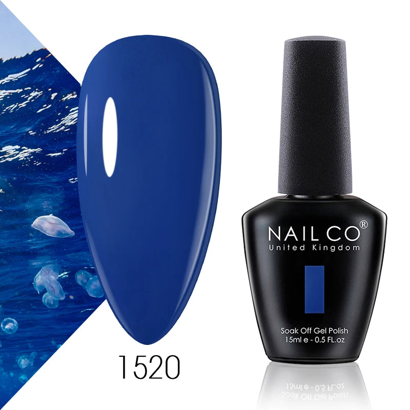 NAILCO 15ml Blue Gel Polish UV Gel Polish Varnish Hybrid DIY Nails For DIY Manicure Semi Permanent Soak Off LED Gel Nail Polish