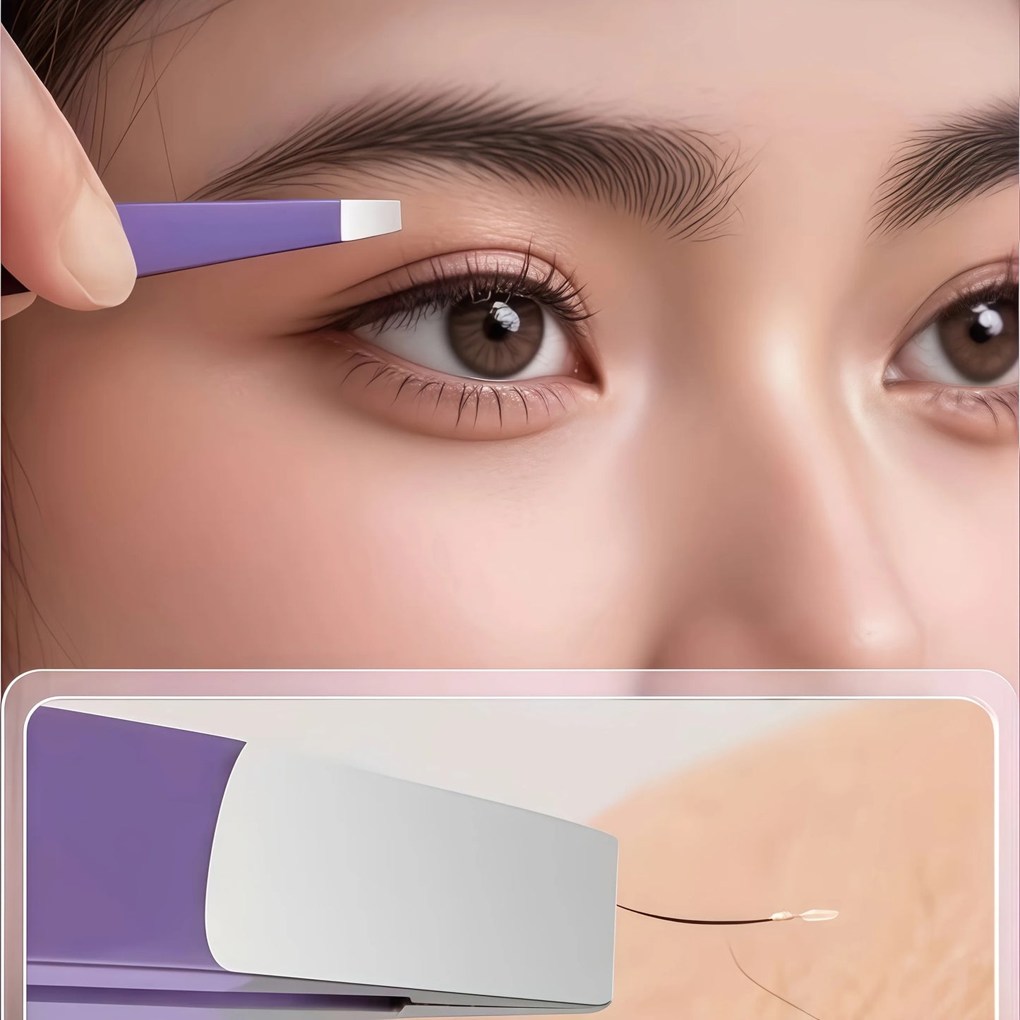 2pcs Stainless Steel Eyebrow Tweezers Set Precision Pointed & Double-Ended Design for Eyelash & Eyebrow Grooming Christmas Gift