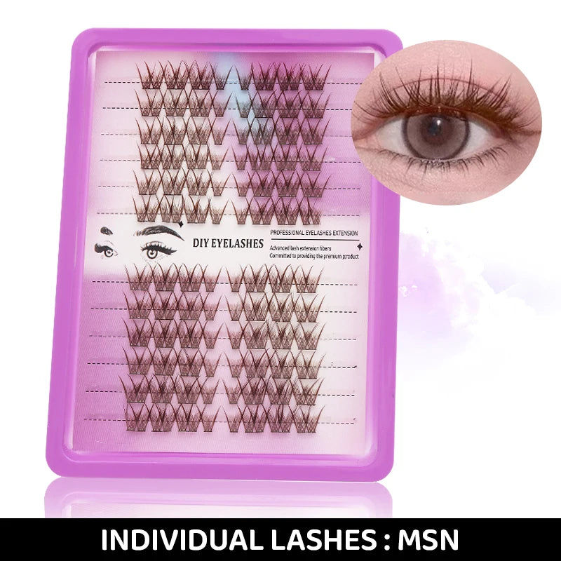 DINGSEN Eyelashes Cluster Soft Individual Lashes Eyelashes Extensions Volume DIY Eyelashes Kit Thick Cluster Eyelash Makeup