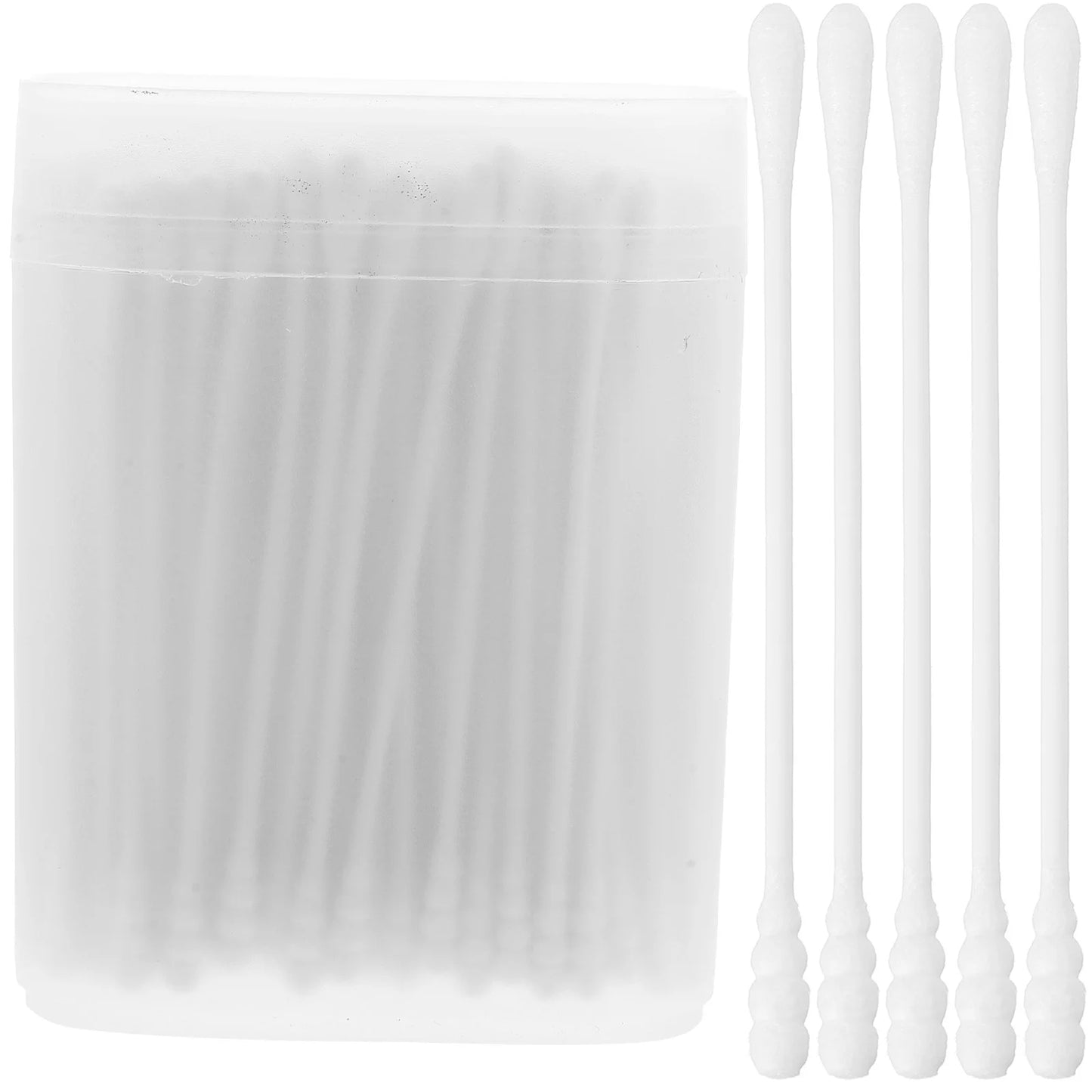 200Pcs White Cotton Swabs Baby Care Buds Double Head Design Spiral Ellipse Tips Safe Ear Cleaner For Belly Button Cleaning Wound