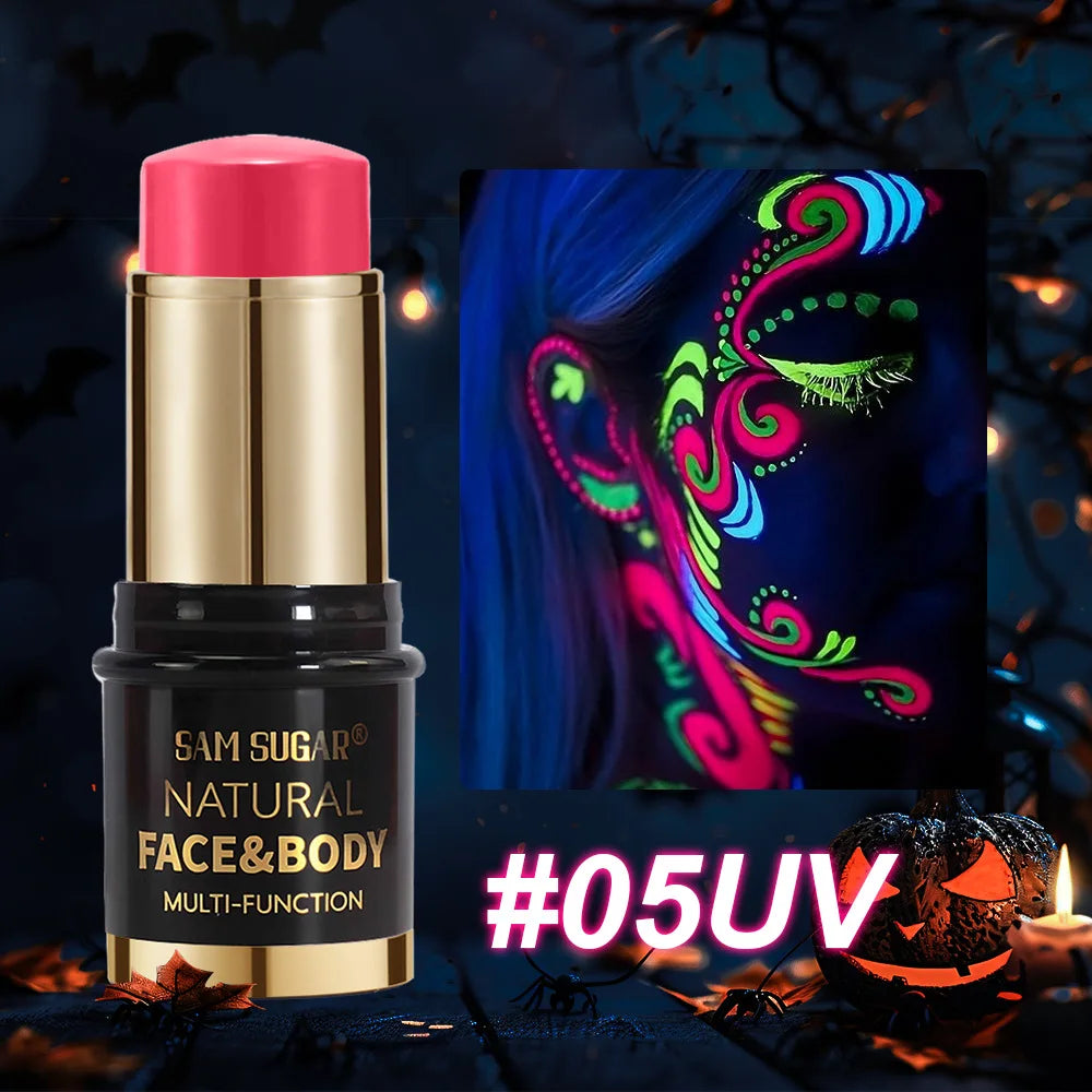 12-Colors Black White Halloween Makeup Waterproof Face & Body Paint Stick Neon Colorful Blue Green Yellow Face Paint Cosmetics