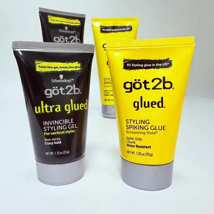Got2b Glued Invincible Styling Hair Gel Got2b Ultra Glued Water Resistant Spike Grip Chunk Wig Accessories Strong Hold 1.25/6oz