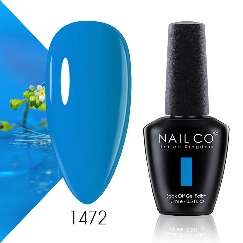 NAILCO 15ml Blue Gel Polish UV Gel Polish Varnish Hybrid DIY Nails For DIY Manicure Semi Permanent Soak Off LED Gel Nail Polish
