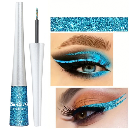 1PC Glittering Liquid Eye Shadow, Eyeliner, Pearlescent Sequins, High Saturation, Easy Makeup Removal, Suitable for Festivals