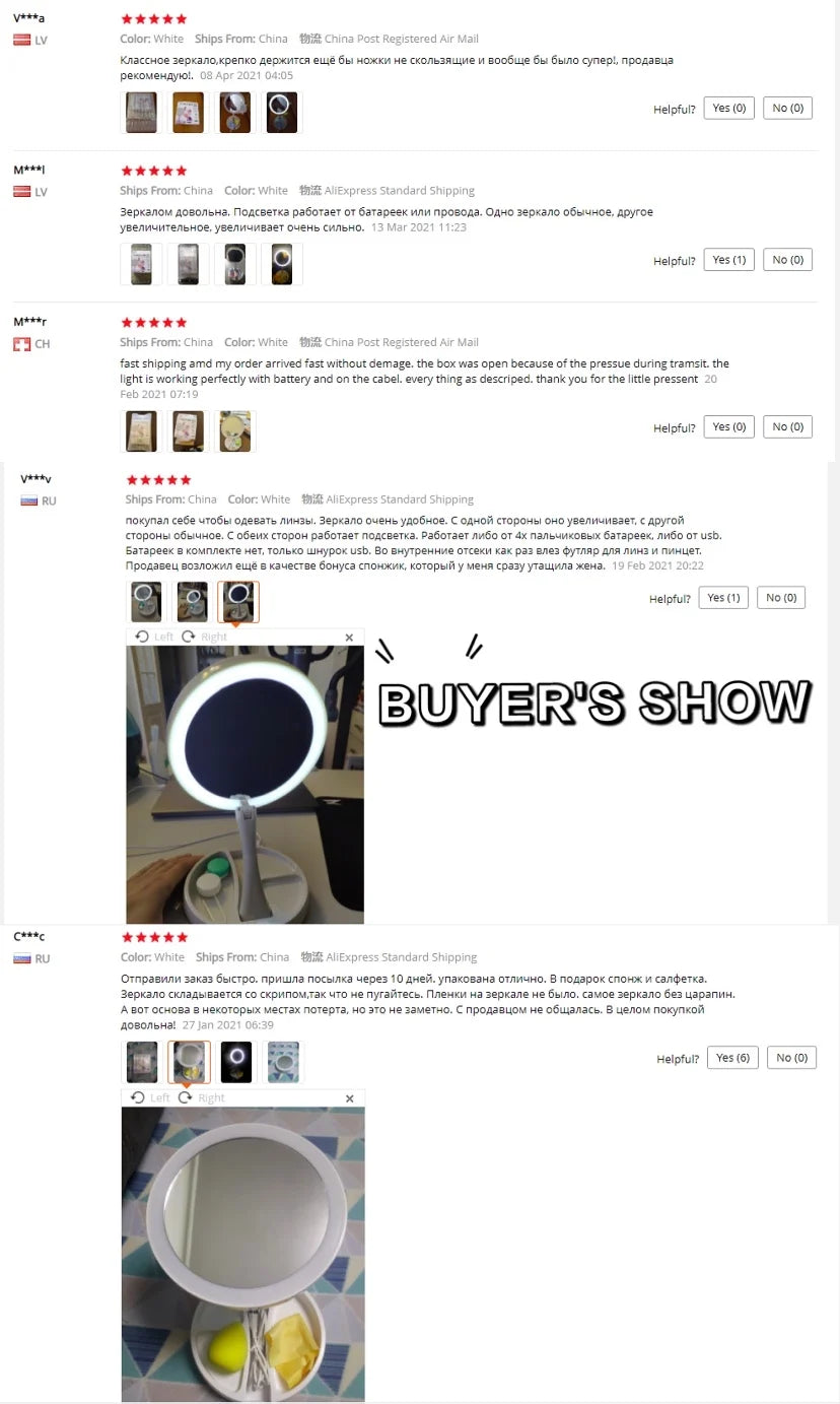 Dry Battery/USB Dual Purpose Double-Sided Mirror LED Makeup Mirror Portable Makeup Mirror Makeup Light With 10XMagnification