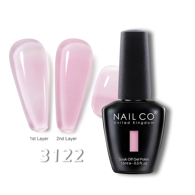 NAILCO 15ml Translucent Gel Nail Polish Semi-permanent Enamels Varnish For UV Nails Art Hybrid LED Nail Gel Transparent Manicure